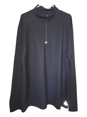 Reebok Mens's Black Long Sleeve Quarter-Zip Athletic Top, 2XL